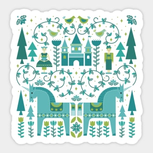 Fairytale illustration in Blue Sticker